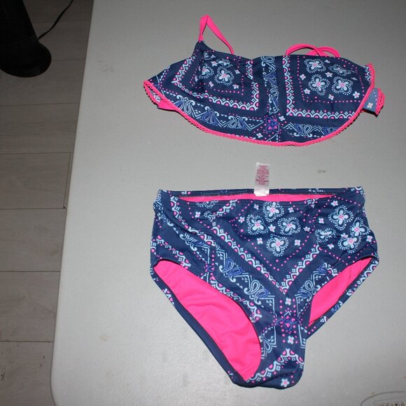 Blue & Pinki 2 Pcs Justice Bikini Swimsuit Size 8 - Picture 1 of 11